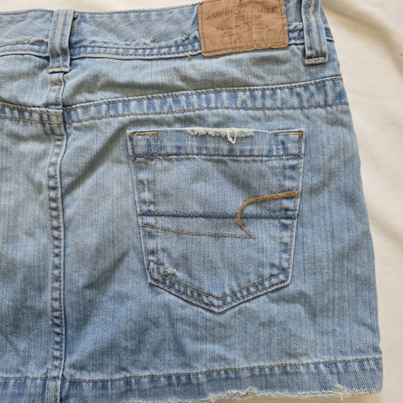 VTG 90s American Eagle Distressed Denim Mini Skirt Size 10 Dated 1999 - Picture 11 of 15